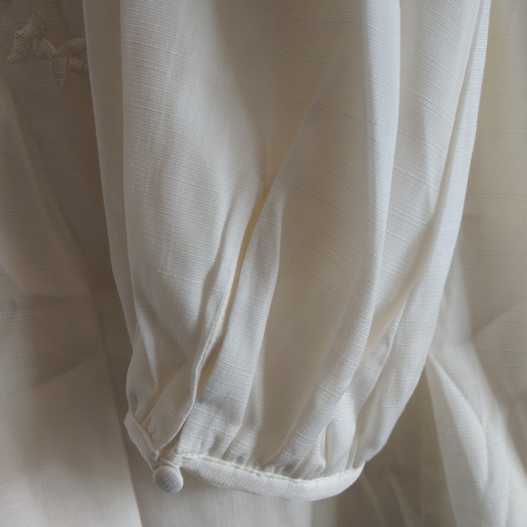 THE JETSET Size L NWT Ivory Embroidered Sheer Marrakesh Long Sleeve Tunic Dress - Picture 10 of 17